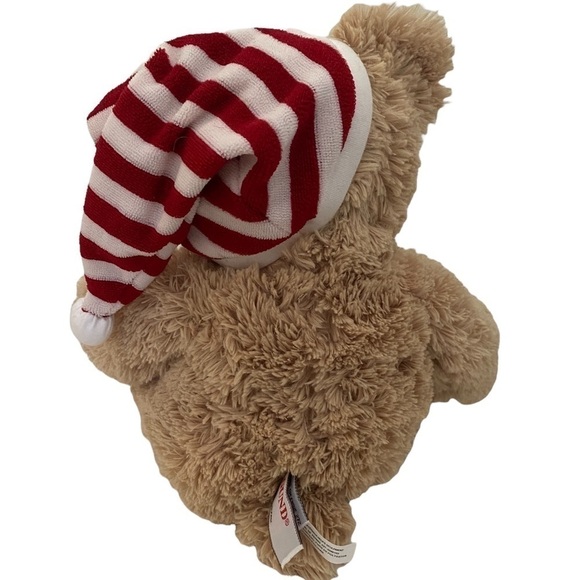 GUND Vintage Godiva 2008 Plush Bear w/ Red & White Stripe Cap Rare! - Picture 2 of 4